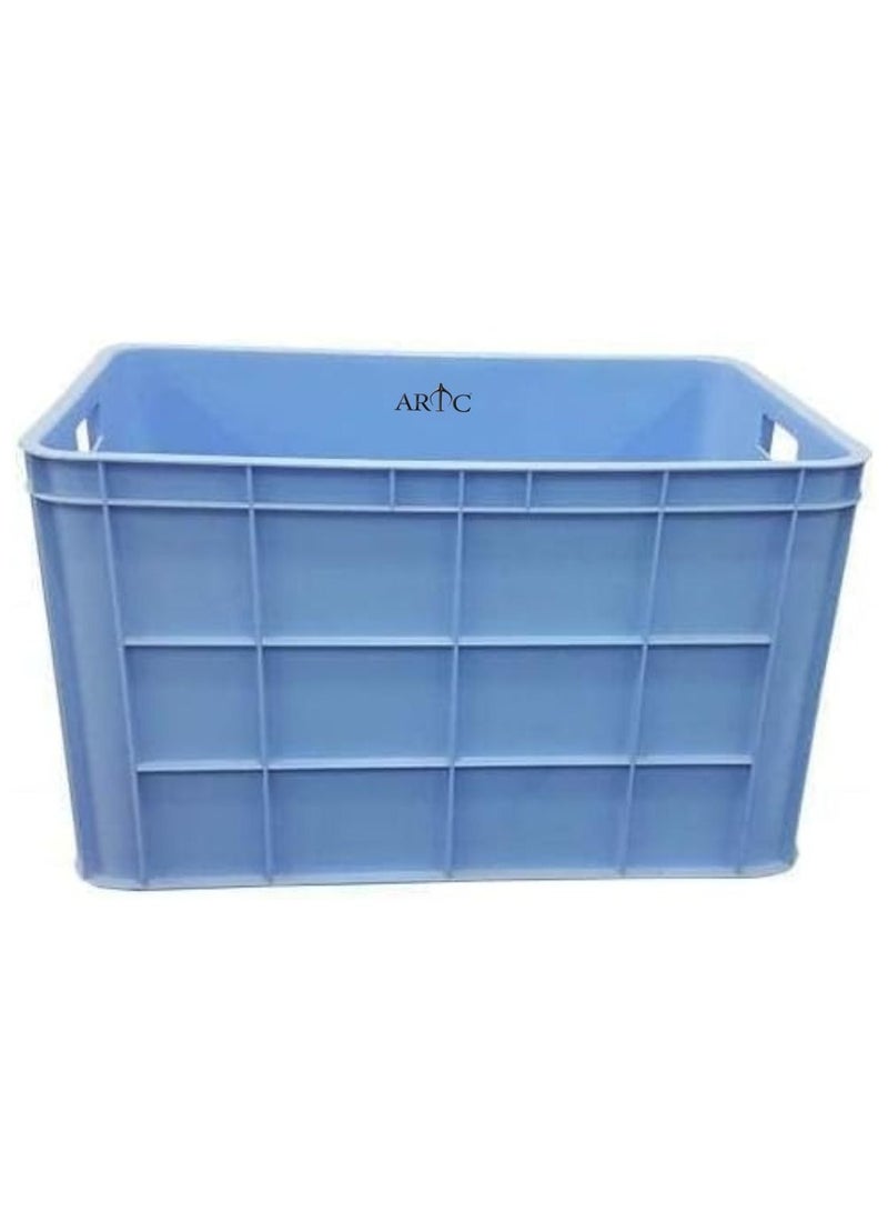 ARTC Heavy-Duty Blue Plastic Storage Crate, Durable, Stackable, Multi-Purpose Storage Bin For Home, Warehouse And Industrial Use - Image 5
