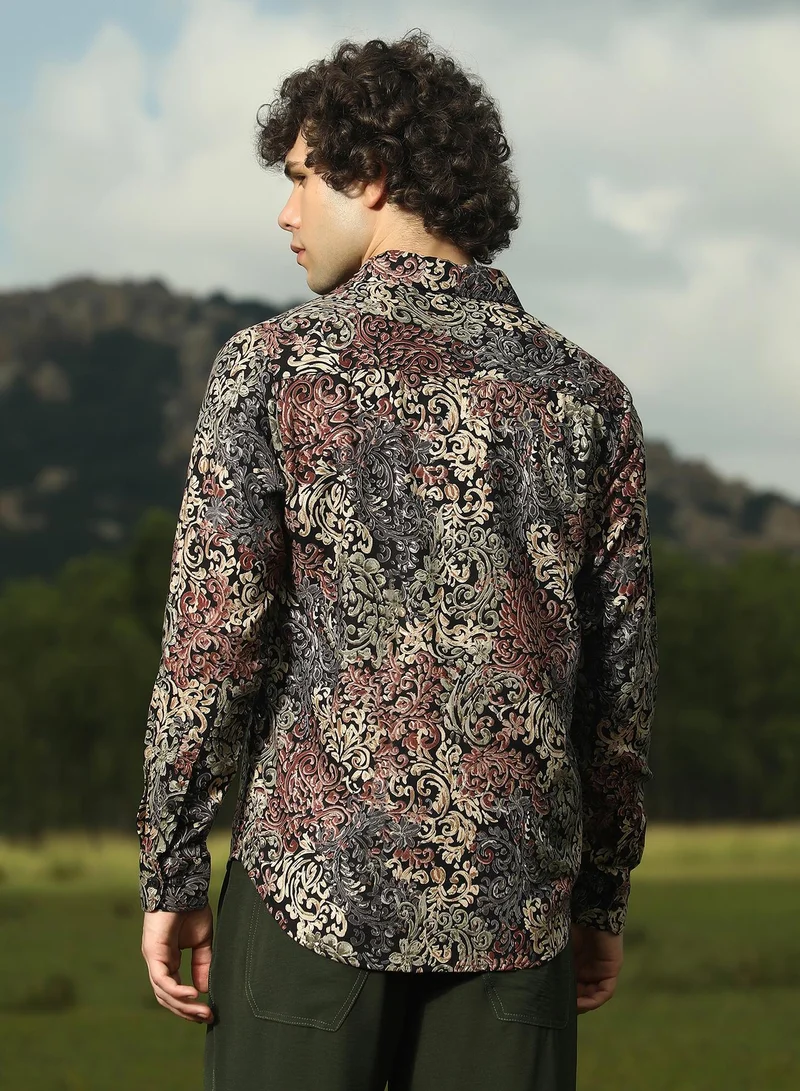 كامبوس سوترا Men's Multicolour Regal Foliage Shirt