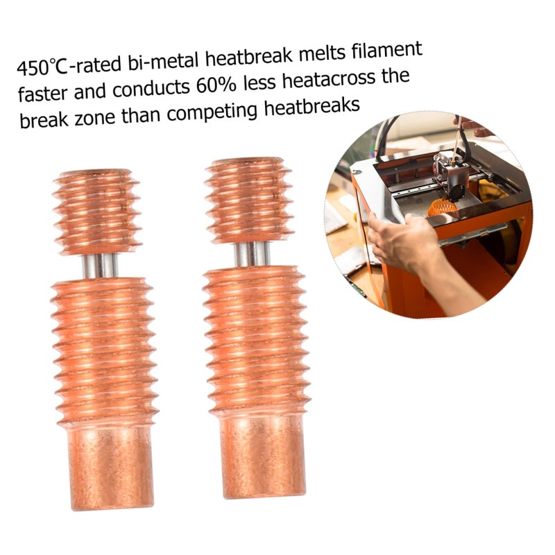 2Pcs Copper Alloy Heatbreak Throat For Enhanced Flow Heat Resistant Compatible With Ender 3 Printer Upgrade - Image 5