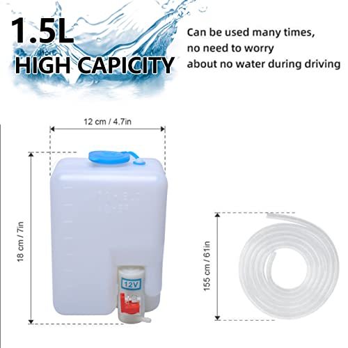 Wadoy 12V Universal Car Windshield Washer Pump System with Jet Button Switch 160186 Reservoir Tank Bottle Kit Universal Windshield Washer Kit - Image 5