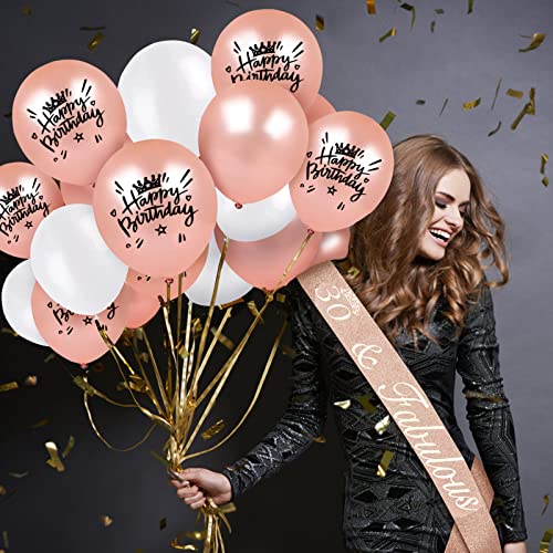 Juesly 30th Birthday Decorations for Her, Including Sash, Crown/Tiara, Candles, Cake Topper, 30th Birthday Gifts for Her - Image 3