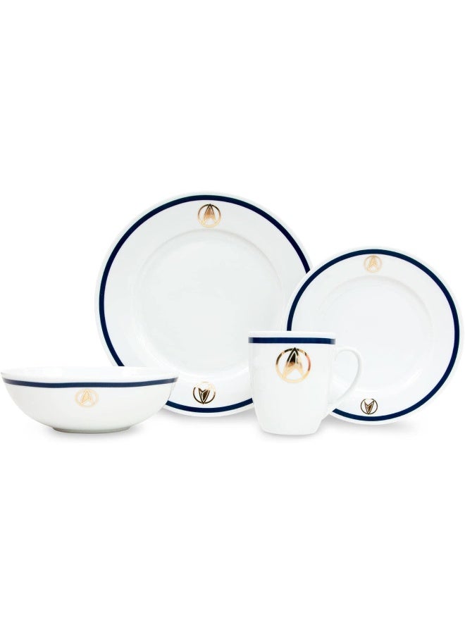 Star Trek مجموعة أدوات المائدة السيراميكية المقلدة من ستار تريك بيكارد للقرن 25 - 16 قطعة تشمل أطباق السلطة والأوعية والأكواب - Image 1