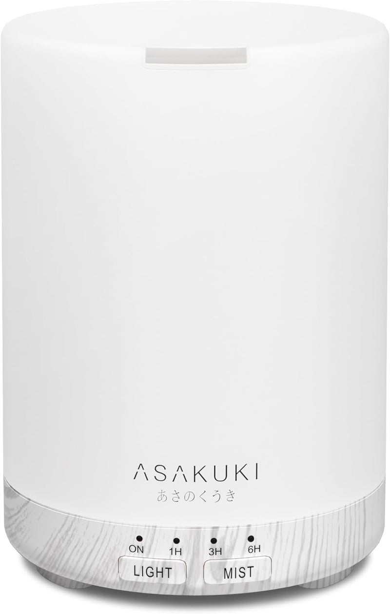 ASAKUKI 300ML Essential Oil Diffuser, Quiet 5-in-1 Premium Humidifier, Natural Home Fragrance Aroma Diffuser with 7 LED Color Changing Light and Auto-Off Safety Switch -White - Image 1