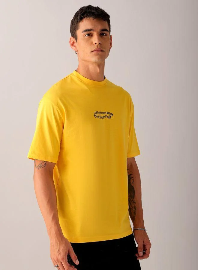 ذا انديان كراج كو Men Boxy Oversized Graphic Back Printed Round Neck Tshirt