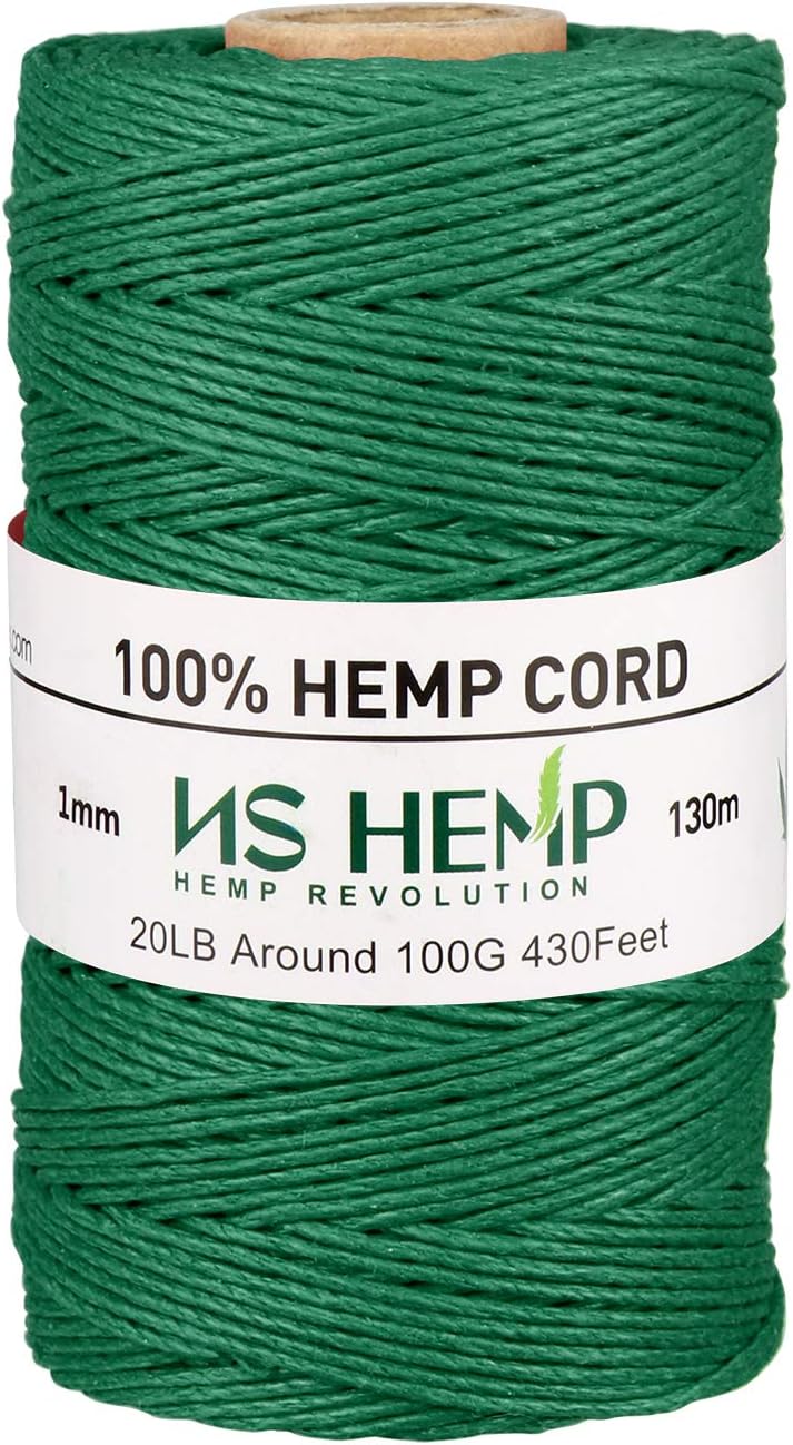NS HEMP خيط القنب المستدام لصنع المجوهرات والأساور والقلائد والحرف اليدوية - 1 مم 130 متر (036 غابة داكنة) - Image 1
