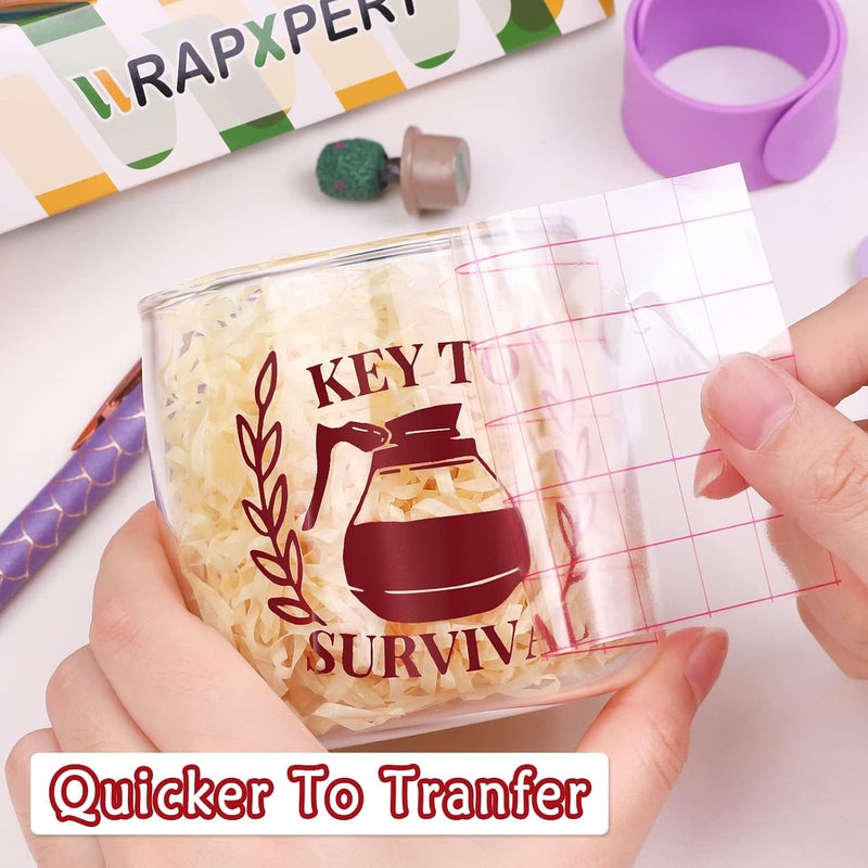 WRAPXPERT فينيل كستنائي دائم، 12 بوصة × 30 أقدام فينيل أحمر نبيذ غير لامع لـ Cricut، لفة فينيل لاصق ساتان بورجوندي لـ Cricut وSilhouette - Image 4