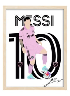 Lionel Messi Inter Miami Digital Painting Art Autographed Poster with Frame 30x40cm