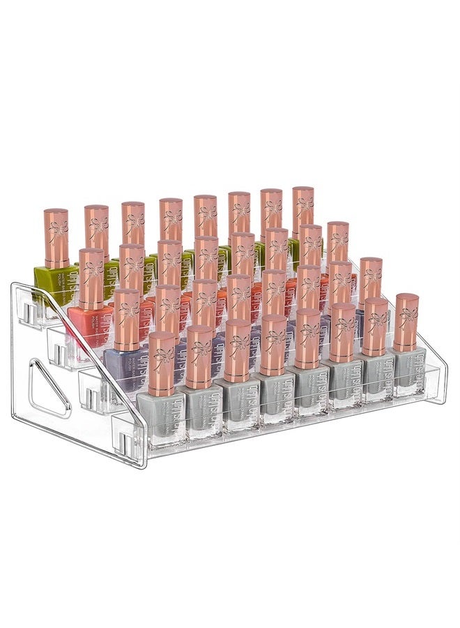 JessLab Sunglass Organizer, 4-Tier Clear Acrylic Acrylic Display Rack Nail Polish Organizer Eyeglasses Storage Essential Oil Holder Cosmetic Display Case Sunglasses Eyewear Shelf Tray  - Image 1