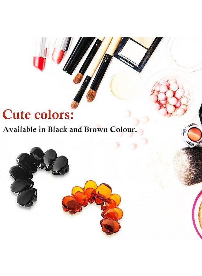 BIRDWARE مشبك شعر بورد وير بحجم متوسط مع مشبك مخلب فراشة للنساء والفتيات (عبوة من 14، لون أسود، لون صدف، مادة أكريليك) | مشبك شعر ورباط شعر نسائي وخاتم - Image 3