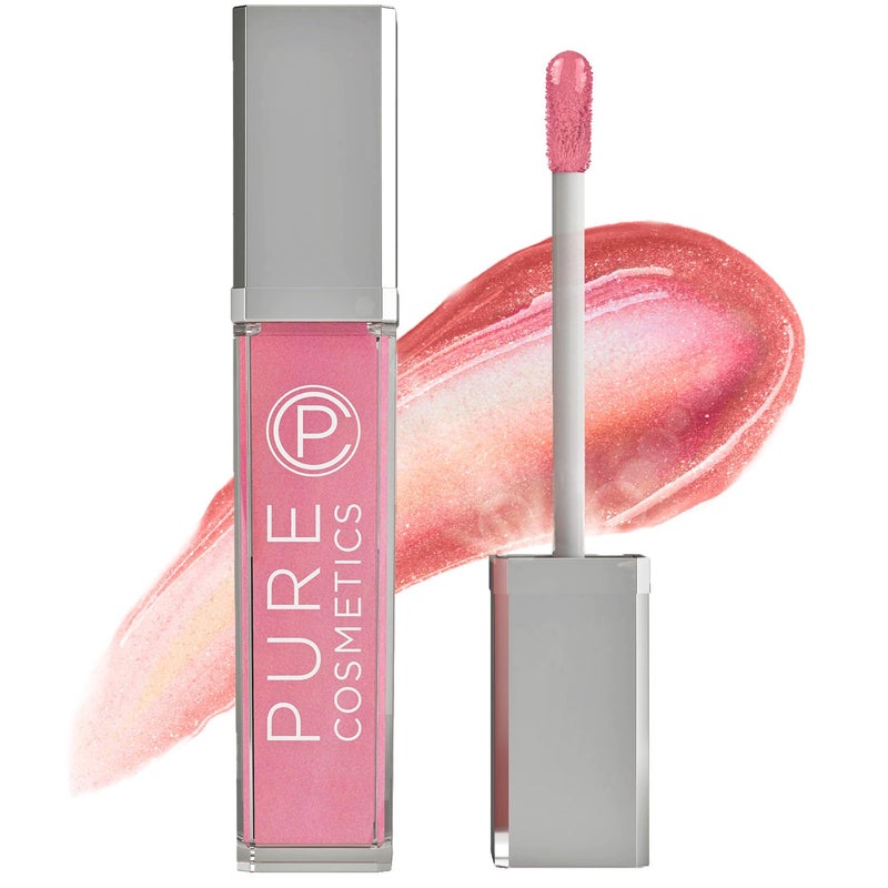 Pure Cosmetics Pure Illumination Light-Up Lip Gloss with LED-Lit Applicator Brush + Side Mirror, Non-Sticky, Moisturizing Hydrating Lip Glosses with Lanolin, Jojoba Oil, & Vitamin E, Ooh La La - Image 1