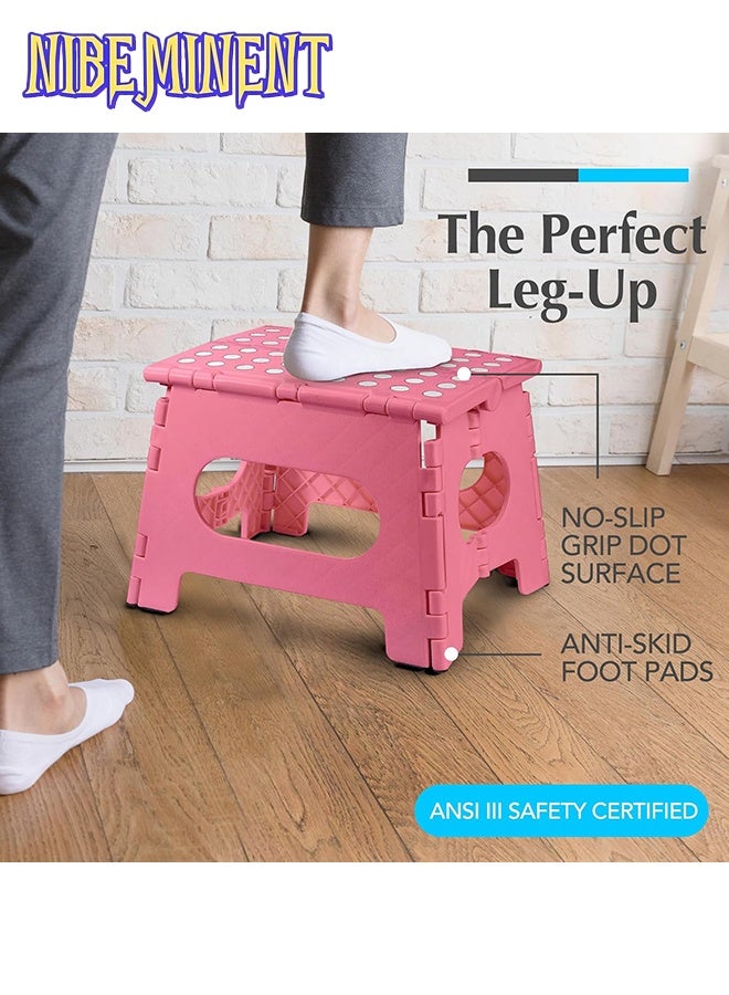 NIBEMINENT Folding Step Stool is Sturdy Enough to Support Adults and Safe Enough for Kids. Opens Easy with One Flip. Great for Kitchen, Bathroom or Bedroom - Image 2