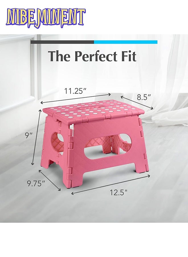 NIBEMINENT Folding Step Stool is Sturdy Enough to Support Adults and Safe Enough for Kids. Opens Easy with One Flip. Great for Kitchen, Bathroom or Bedroom - Image 5