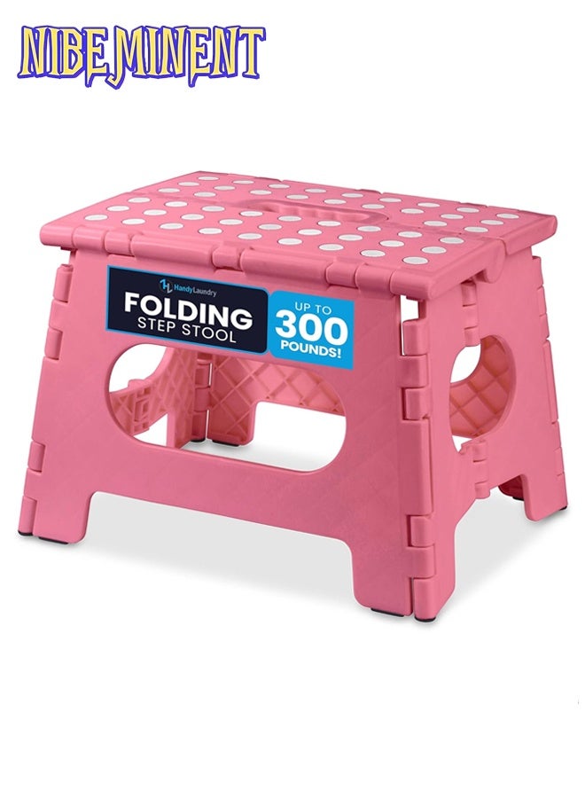 NIBEMINENT Folding Step Stool is Sturdy Enough to Support Adults and Safe Enough for Kids. Opens Easy with One Flip. Great for Kitchen, Bathroom or Bedroom - Image 1