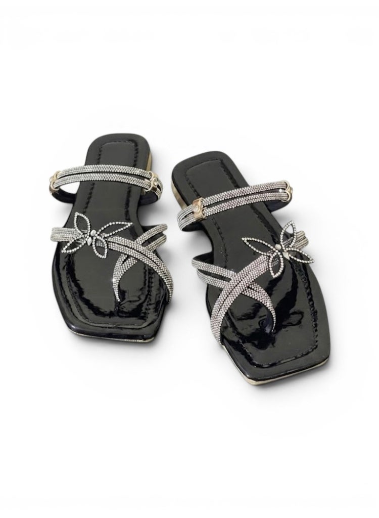 LIFESTYLISH Flip Flops Flat And Sandal Diamond - SL-220 - Black - Image 2