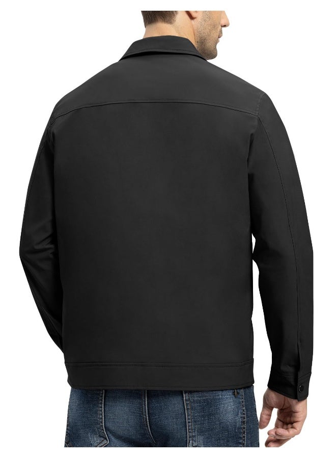 Rdruko Mens Light Jackets Windbreaker Spring Fall Lightweight Jackets Caual Stylish Jacket with Pockets Black 2XL - Image 3