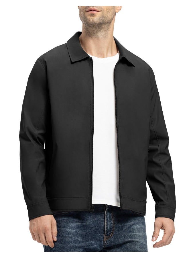 Rdruko Mens Light Jackets Windbreaker Spring Fall Lightweight Jackets Caual Stylish Jacket with Pockets Black 2XL - Image 2