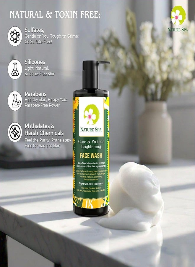 NATURE SPA غسول وجه مرطب من ناتشر سبا بالشاي الأخضر والسيراميد، خالٍ من الكبريتات | مع النياسيناميد، إكليل الجبل، فيتامين هـ، الكولاجين النباتي، والبانثانول | ينظف البشرة بلطف من الأوساخ والملوثات والزيوت الزائدة | مناسب للبشرة الجافة والعادية والحساسة | منظف مرطب 10 مرات مع أفضل 10 مكونات فائقة | لبشرة مشرقة ومتألقة | مثالي لجميع أنواع البشرة | خالٍ من البارابين والسموم، تم اختباره من قبل أطباء الجلدية | للرجال والنساء | 200 مل - Image 3