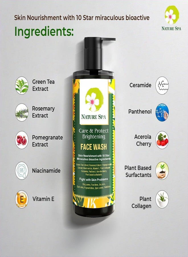 NATURE SPA غسول وجه مرطب من ناتشر سبا بالشاي الأخضر والسيراميد، خالٍ من الكبريتات | مع النياسيناميد، إكليل الجبل، فيتامين هـ، الكولاجين النباتي، والبانثانول | ينظف البشرة بلطف من الأوساخ والملوثات والزيوت الزائدة | مناسب للبشرة الجافة والعادية والحساسة | منظف مرطب 10 مرات مع أفضل 10 مكونات فائقة | لبشرة مشرقة ومتألقة | مثالي لجميع أنواع البشرة | خالٍ من البارابين والسموم، تم اختباره من قبل أطباء الجلدية | للرجال والنساء | 200 مل - Image 2
