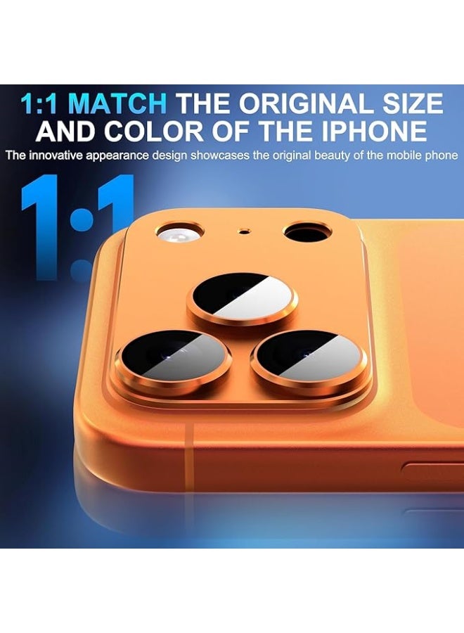 For iPhone 17 Pro -  Camera Lens Protector, 9H Tempered Glass, Anti-Scratch, Case Friendly, Does Not Affect Night Shots, HD Clear - Orange - Image 3