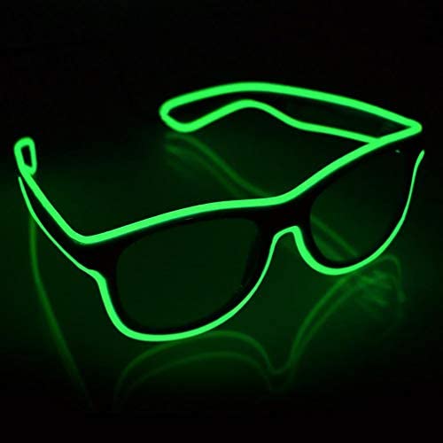 YouRfocus Wireless LED Light Up Glasses Glow in the Dark Neon Rave Glasses for Rave Party EDM Halloween Christmas Green - Image 1