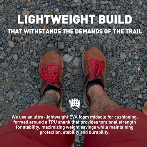 Danner Trail 2650 Hiking Shoes for Men - Durable Suede, Lightweight Textile with Breathable Mesh Lining, Ortholite Footbed, & Vibram Traction Outsole, Brown/Red - 11 D - Image 5