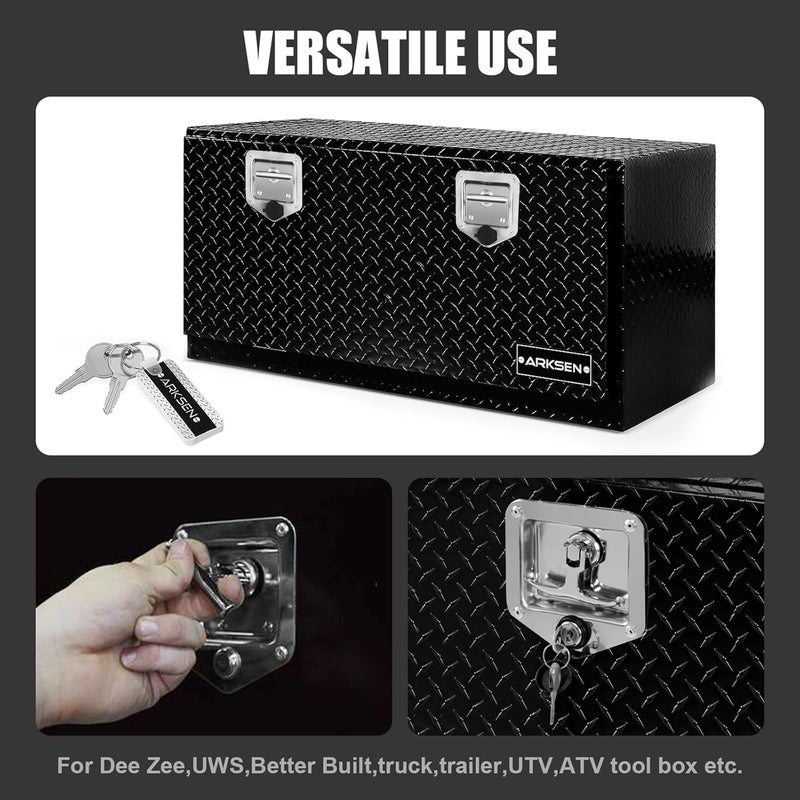 Tutor Auto 2Pcs Trailer Door Latch T-Handle Lock with Keys and Gasket - Polished Stainless Steel - Image 5