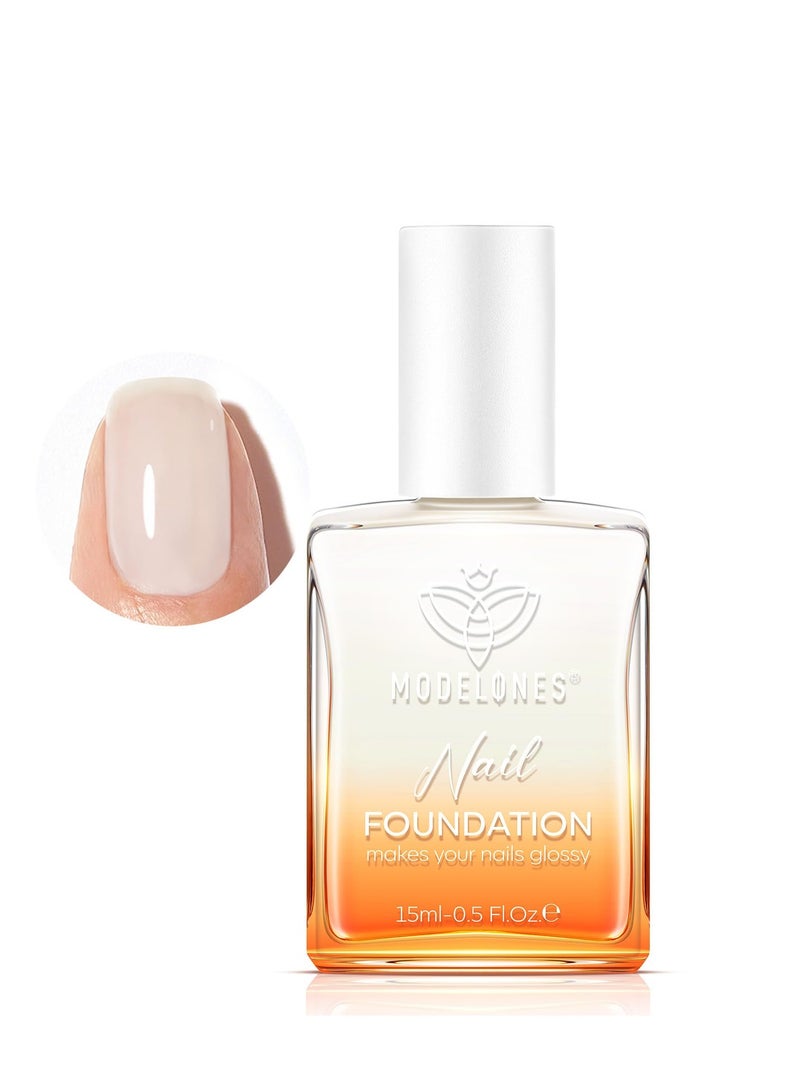 modelones modelones Nail Strengthener, Milky White Nail Natural Concealer Foundation Polish Air Dry Nail Growth Polish for Damaged Nails Imperfection Masking Gifts for Women 15ml - Image 1