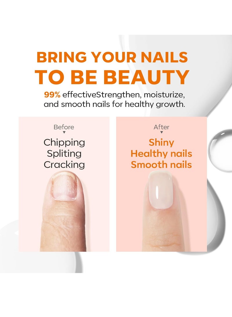modelones modelones Nail Strengthener, Milky White Nail Natural Concealer Foundation Polish Air Dry Nail Growth Polish for Damaged Nails Imperfection Masking Gifts for Women 15ml - Image 4