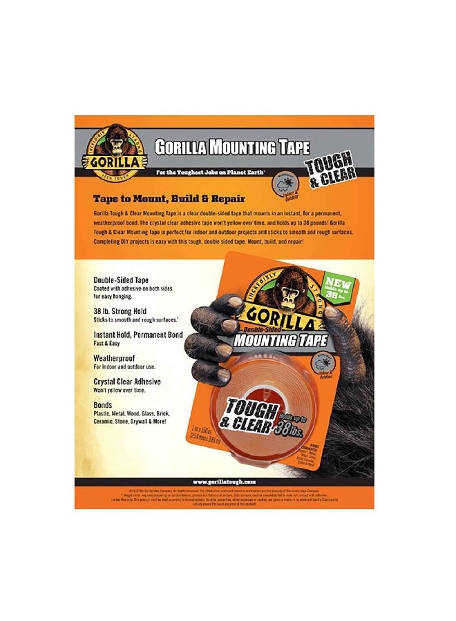 6036002 شريط لاصق قوي مزدوج الجوانب للاستخدام الداخلي والخارجي 1 × 150 بوصة - Image 3