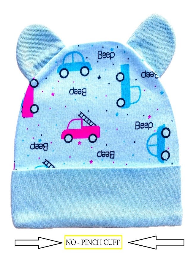 Wavva® 100% Cotton New Born Baby Cap with Ears (Good Design) for 0-6 Months | Baby Cap for Baby boy|Girls| Unisex Durable Gift Set. (Multi-Color) (3) - Image 2