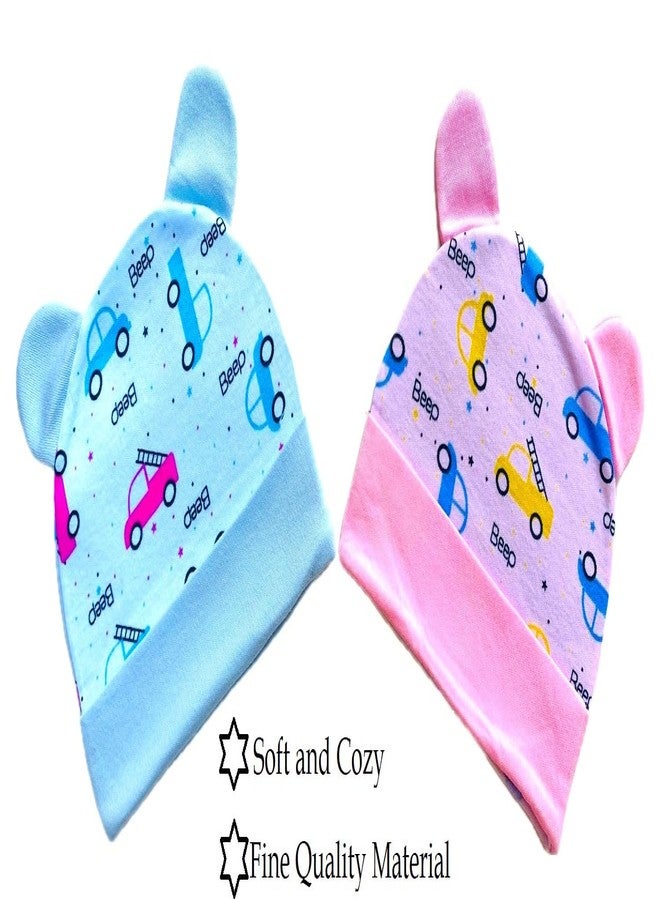 Wavva® 100% Cotton New Born Baby Cap with Ears (Good Design) for 0-6 Months | Baby Cap for Baby boy|Girls| Unisex Durable Gift Set. (Multi-Color) (3) - Image 3