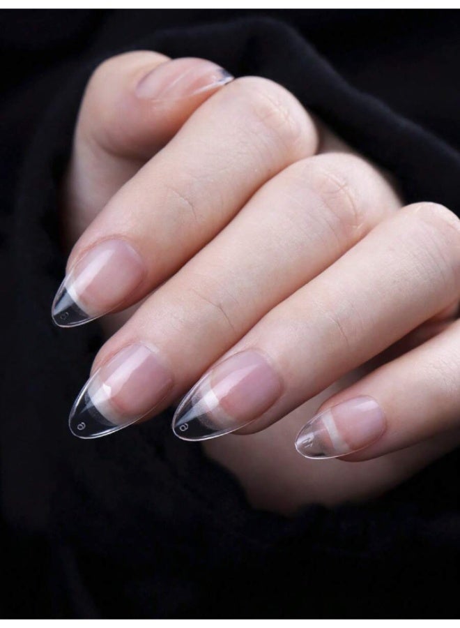 Shein 240pcs Medium Almond Transparent False Nail Tips – 12 Sizes Pack for Salon & DIY Nail Art - Image 3