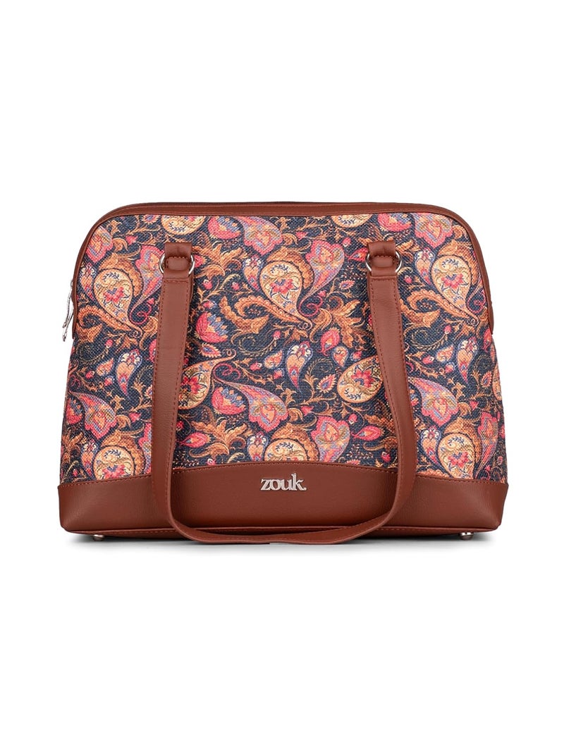 ZOUK حقيبة عمل شاملة | جوت | حقيبة كتف نسائية مصنوعة يدويًا من الجلد النباتي مع مقبضين مزدوجين - Image 1