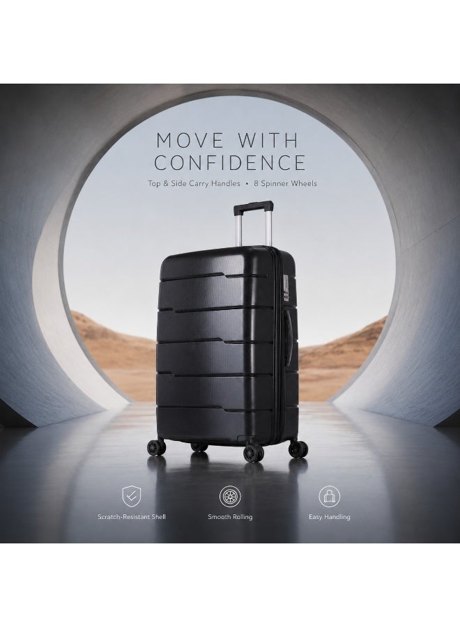 80 cm Spinner Luggage Trolley Bag, Original Polypropylene Material, Large Hard Shell Travel Suitcase, Lightweight Design, Smooth Rolling Wheels, 2-Year Warranty, Replacement Warranty from Authorized Distributor and Seller - Image 4