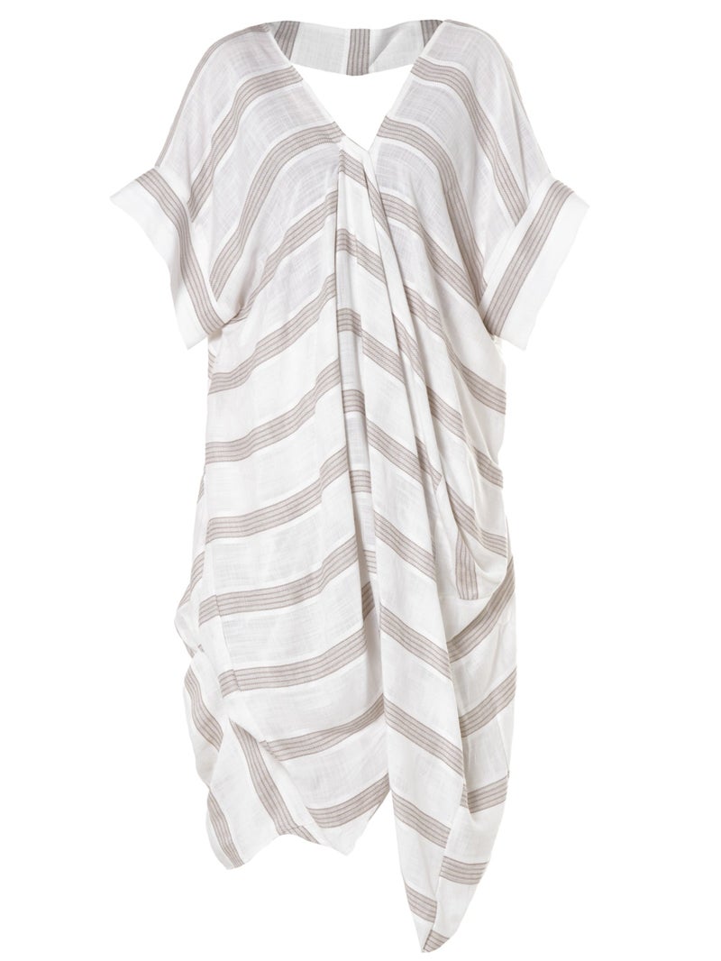 Metamorphoza V-Neck Tunic On Light Stripes - Image 3