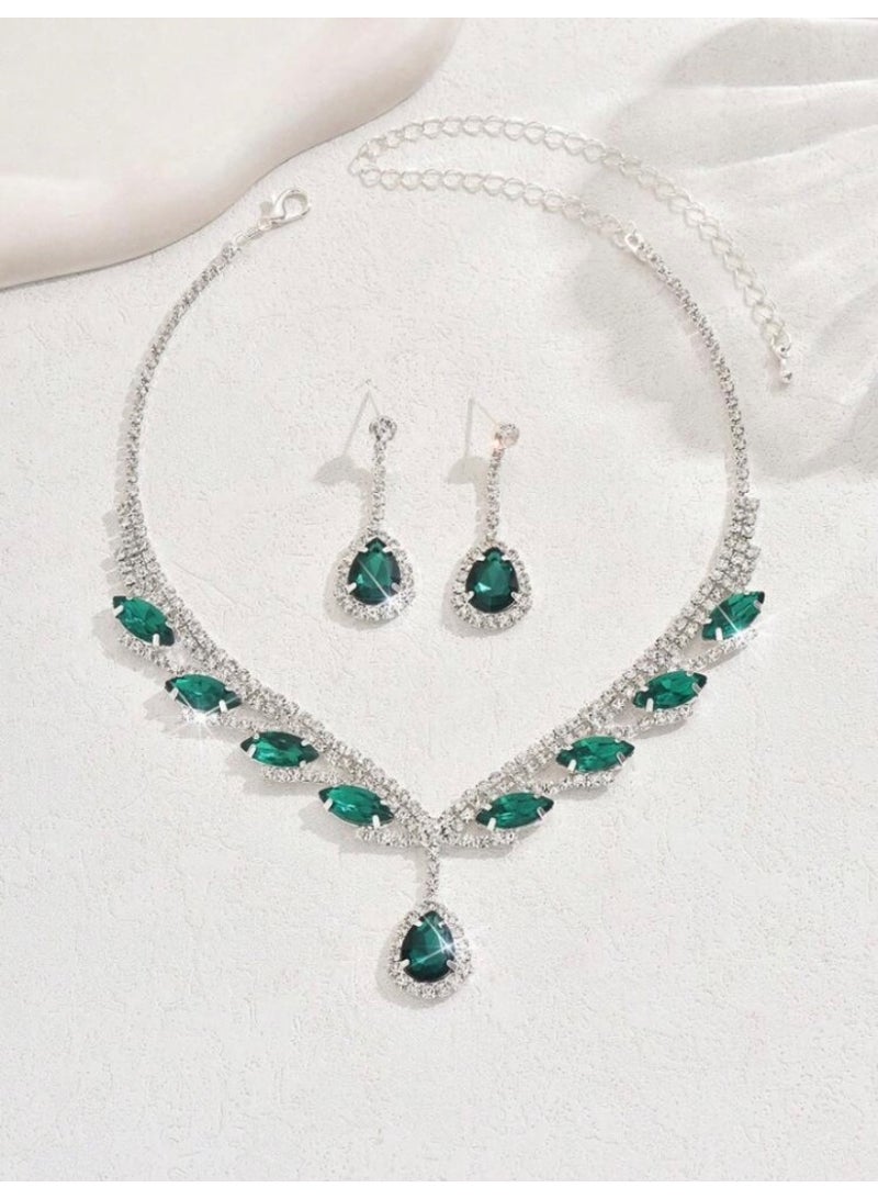 JewelryPalace Amazing Trendy Women's Zirconia Necklace And Earrings Jewellery Set  - Image 1