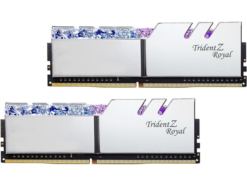 G.Skill G.SKILL Trident Z Royal Series (Intel XMP) DDR4 RAM 32GB (2x16GB) 4000MT/s CL18-22-22-42 1.40V Desktop Computer Memory UDIMM - Silver (F4-4000C18D-32GTRS) - Image 1