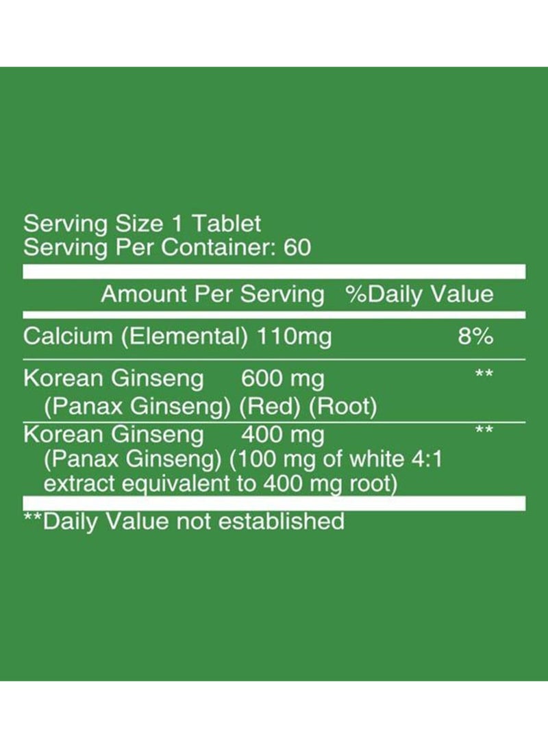 NUTRITIONL Korean Ginseng 1000mg Tabs 60's - Image 2