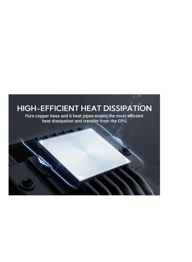 ID-COOLING IS-67-XT Black 67mm Height Low Profile CPU Cooler 6 Heatpipes CPU Air Cooler for HTPCs, ITX, and Small Form Factor Builds, 120x15mm Slim Fan, Support Intel LGA1700/1200/115X, AMD AM5/AM4 - Image 2