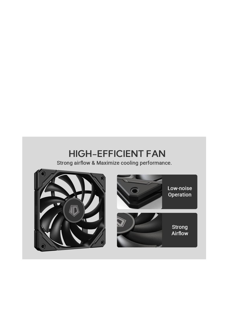 ID-COOLING IS-67-XT Black 67mm Height Low Profile CPU Cooler 6 Heatpipes CPU Air Cooler for HTPCs, ITX, and Small Form Factor Builds, 120x15mm Slim Fan, Support Intel LGA1700/1200/115X, AMD AM5/AM4 - Image 4