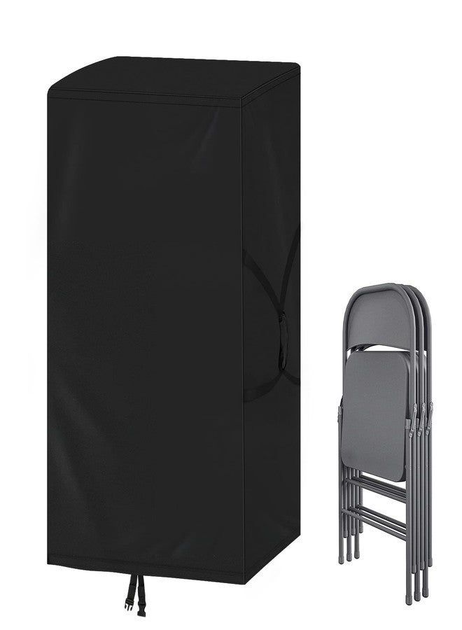 POMER Folding Chair Storage Bag for Plastic, Resin, and Wood Folding Chairs Waterproof Chair Cover With Handle for Chairs Storage and Transport - 20x12x39inch - Image 1