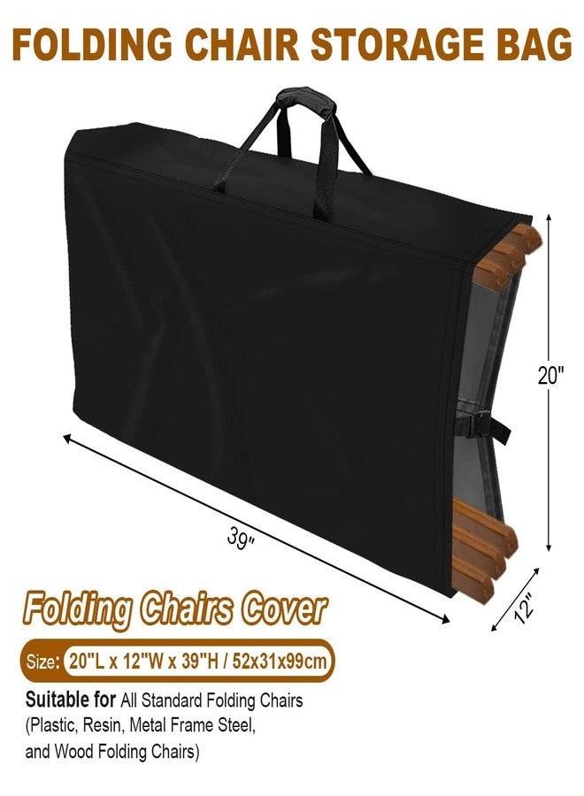 POMER Folding Chair Storage Bag for Plastic, Resin, and Wood Folding Chairs Waterproof Chair Cover With Handle for Chairs Storage and Transport - 20x12x39inch - Image 3