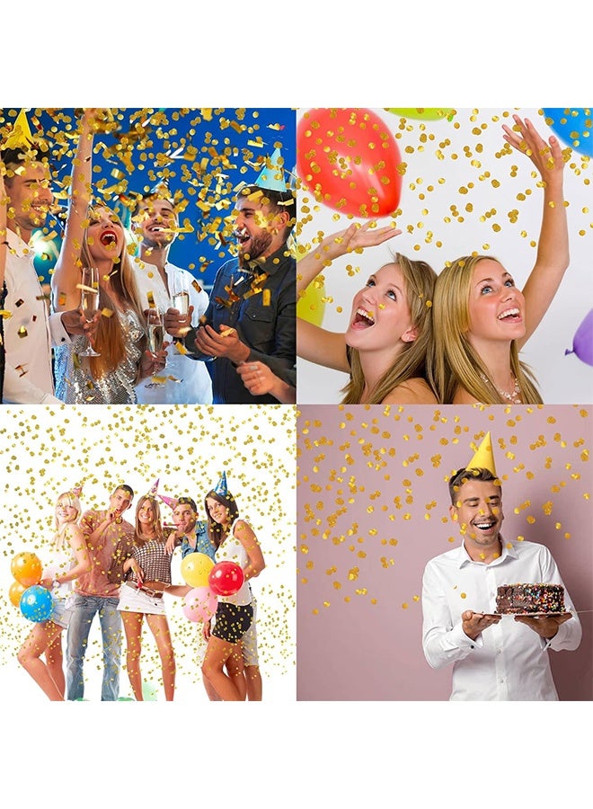 GD 9 Pcs Handheld Confetti Poppers Metallic Round Confetti Cannon - Reusable Happy Time Party Shooter Paper Crackers for Birthday Parties, Weddings, Anniversaries, Graduation, New Year and Various Holiday Celebrations (3 Colors) - Image 5