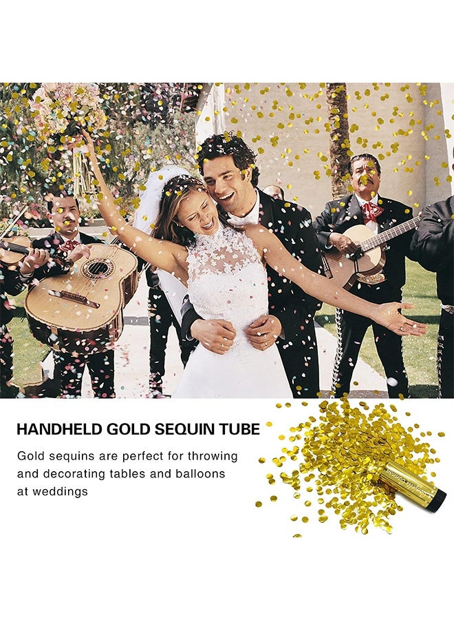 GD 9 Pcs Handheld Confetti Poppers Metallic Round Confetti Cannon - Reusable Happy Time Party Shooter Paper Crackers for Birthday Parties, Weddings, Anniversaries, Graduation, New Year and Various Holiday Celebrations (3 Colors) - Image 3