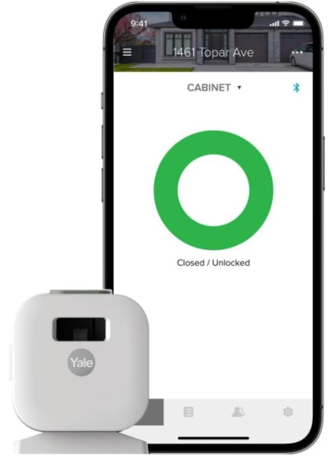 Yale Smart Cabinet Lock - Secure Medicine, Liquor, Cleaning Supply and Other cabinets. Child Proof. Magnet and Key Free Access with Your Phone or Apple Watch  - Image 1