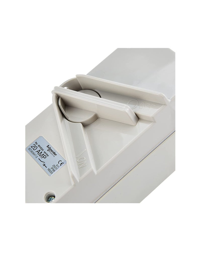Schneider Electric 20A 250V Surface Mount Single Pole Isolating Switch IP66 weatherproof - Image 3