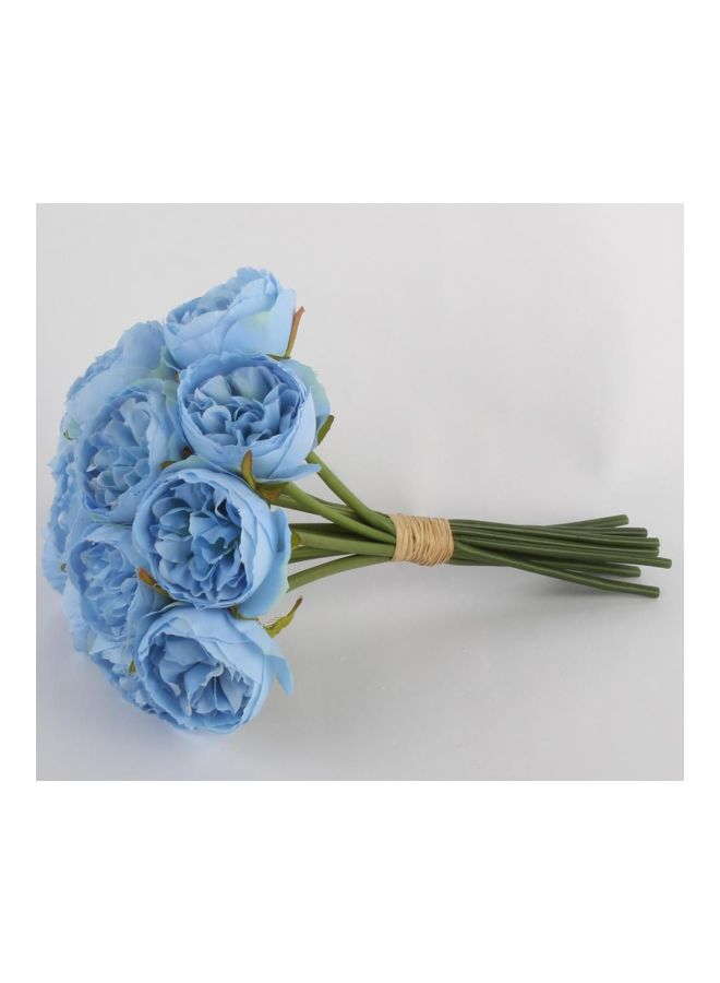 Loquat Rose Artificial Flowers Blue/Green 10centimeter  - Image 2