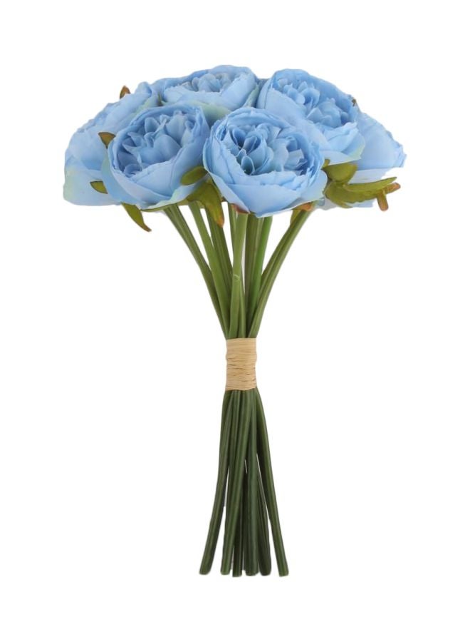 Loquat Rose Artificial Flowers Blue/Green 10centimeter  - Image 1