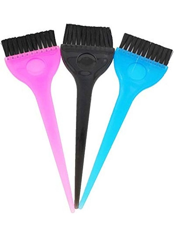 NIBEMINENT 3-Piece Hair Dye Brush Set Multicolour - Image 1