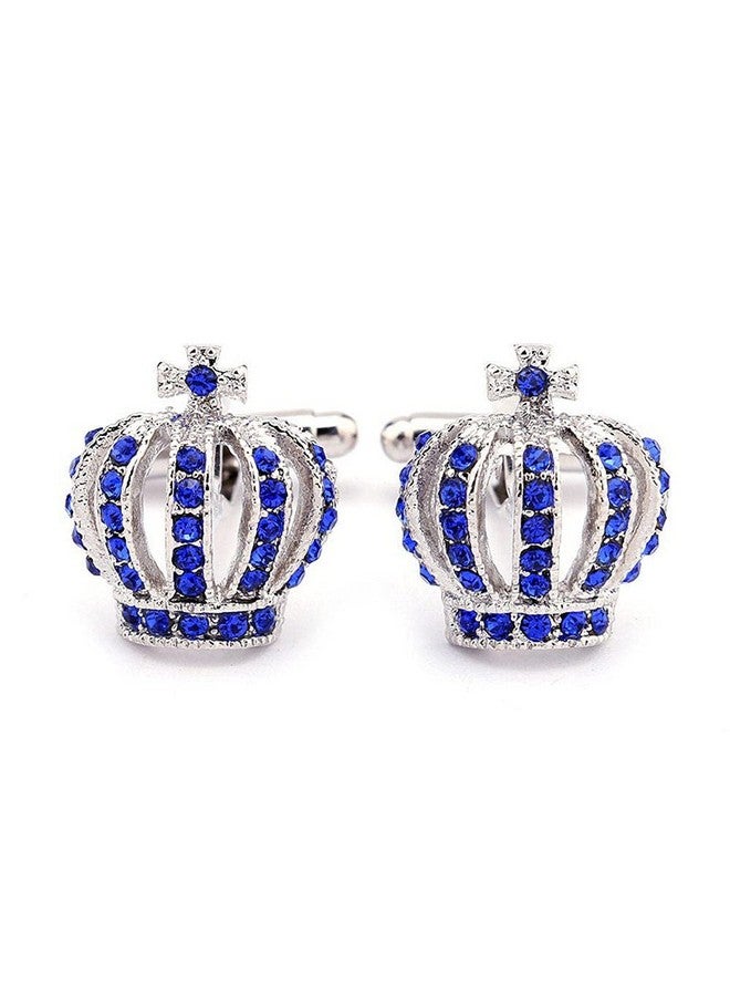 أريو Stainless Steel Classic Cufflinks For Men Wedding  Business (Blue) - Image 1